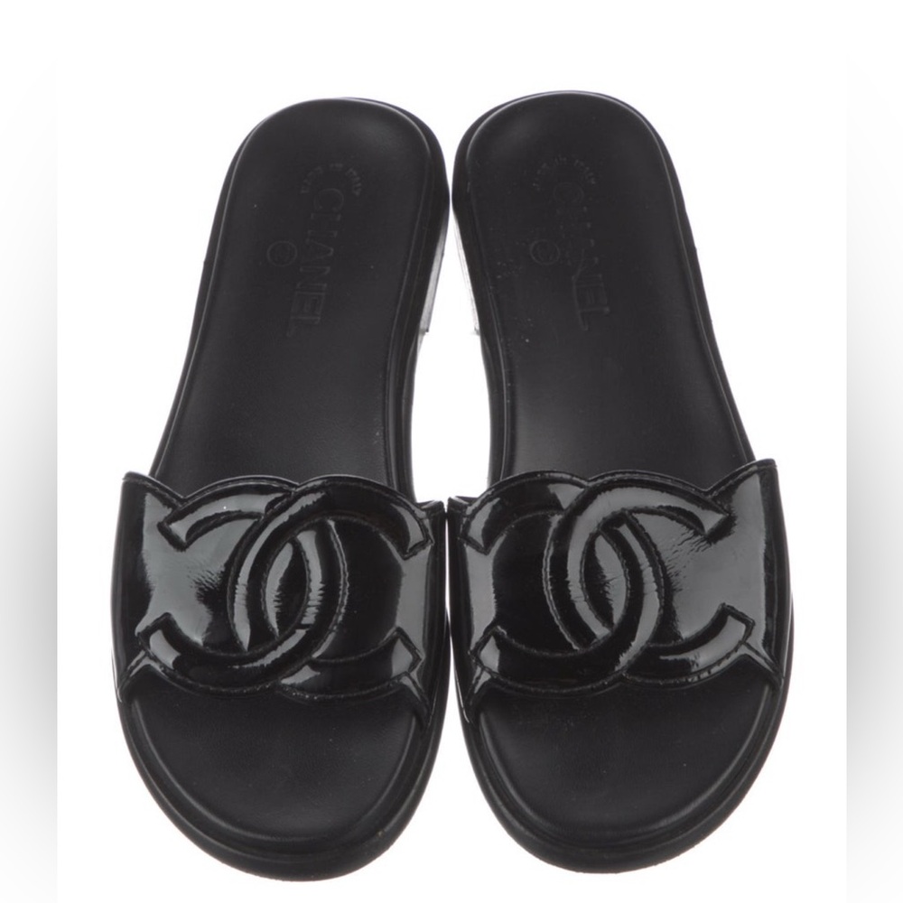 Chanel Patent Leather Slides 2017
